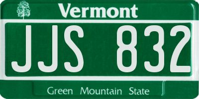 VT license plate JJS832