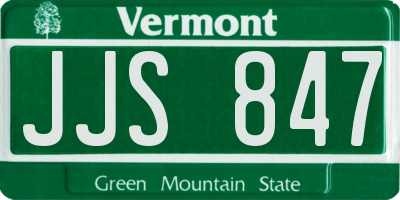 VT license plate JJS847