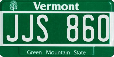 VT license plate JJS860