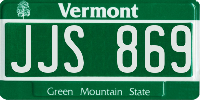 VT license plate JJS869
