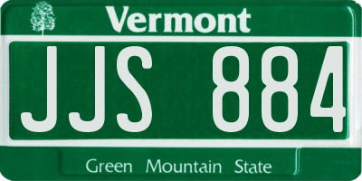 VT license plate JJS884