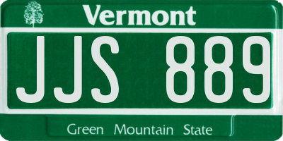 VT license plate JJS889