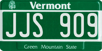 VT license plate JJS909
