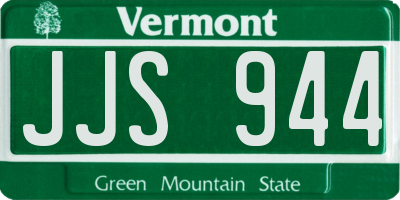 VT license plate JJS944