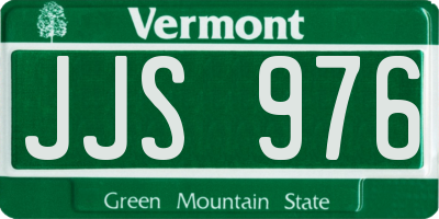 VT license plate JJS976