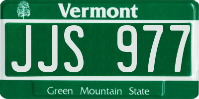 VT license plate JJS977