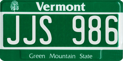 VT license plate JJS986