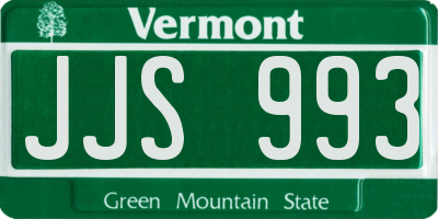 VT license plate JJS993