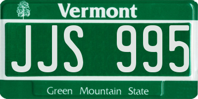 VT license plate JJS995