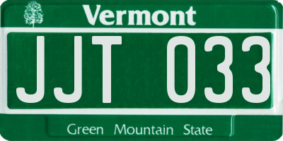 VT license plate JJT033