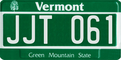 VT license plate JJT061
