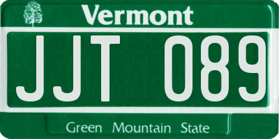 VT license plate JJT089