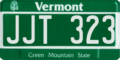 VT license plate JJT323