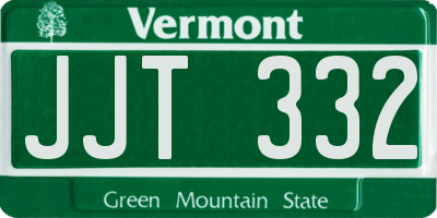 VT license plate JJT332