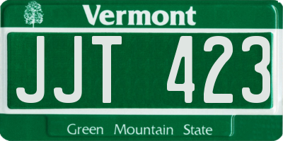 VT license plate JJT423