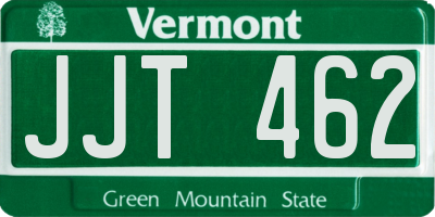 VT license plate JJT462