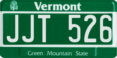 VT license plate JJT526