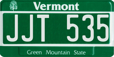 VT license plate JJT535