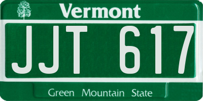 VT license plate JJT617
