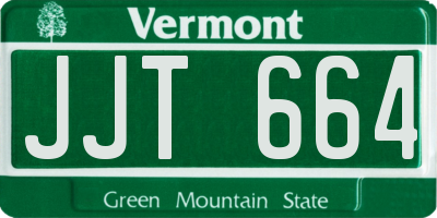 VT license plate JJT664