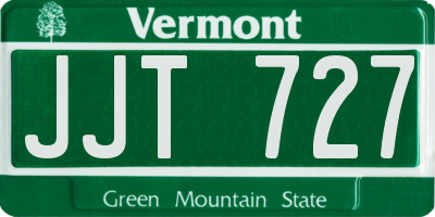 VT license plate JJT727