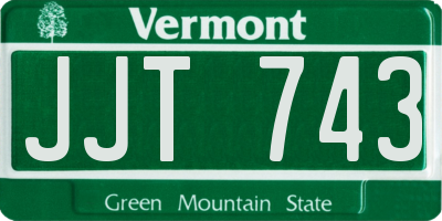 VT license plate JJT743