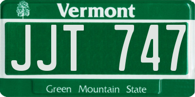 VT license plate JJT747