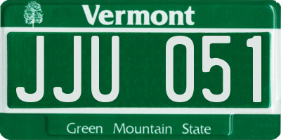 VT license plate JJU051