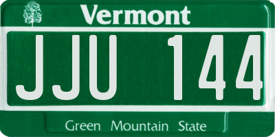 VT license plate JJU144
