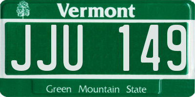 VT license plate JJU149
