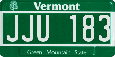 VT license plate JJU183