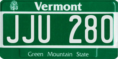 VT license plate JJU280