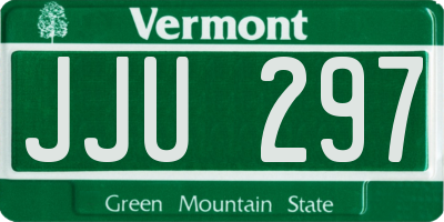 VT license plate JJU297