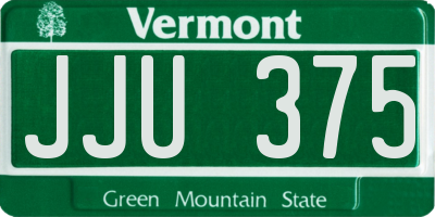 VT license plate JJU375