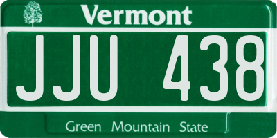 VT license plate JJU438