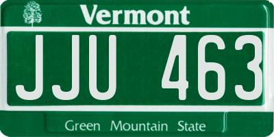 VT license plate JJU463