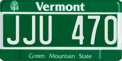 VT license plate JJU470