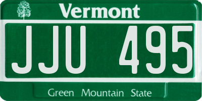 VT license plate JJU495