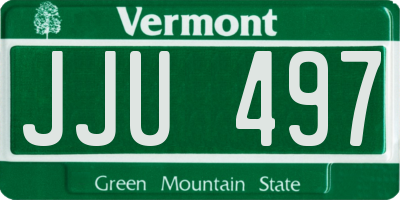 VT license plate JJU497