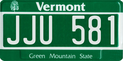 VT license plate JJU581