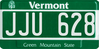 VT license plate JJU628