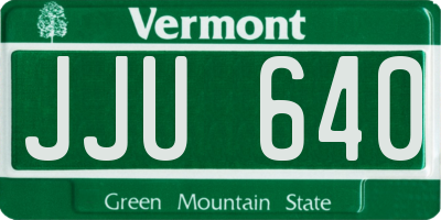 VT license plate JJU640