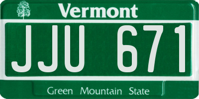 VT license plate JJU671