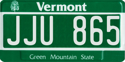 VT license plate JJU865