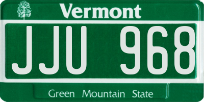 VT license plate JJU968