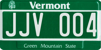 VT license plate JJV004