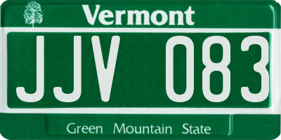 VT license plate JJV083
