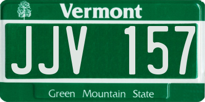 VT license plate JJV157