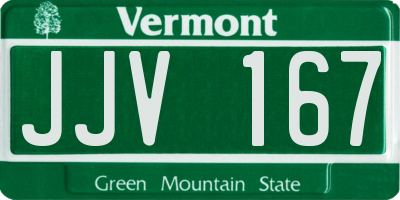 VT license plate JJV167
