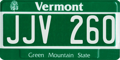 VT license plate JJV260